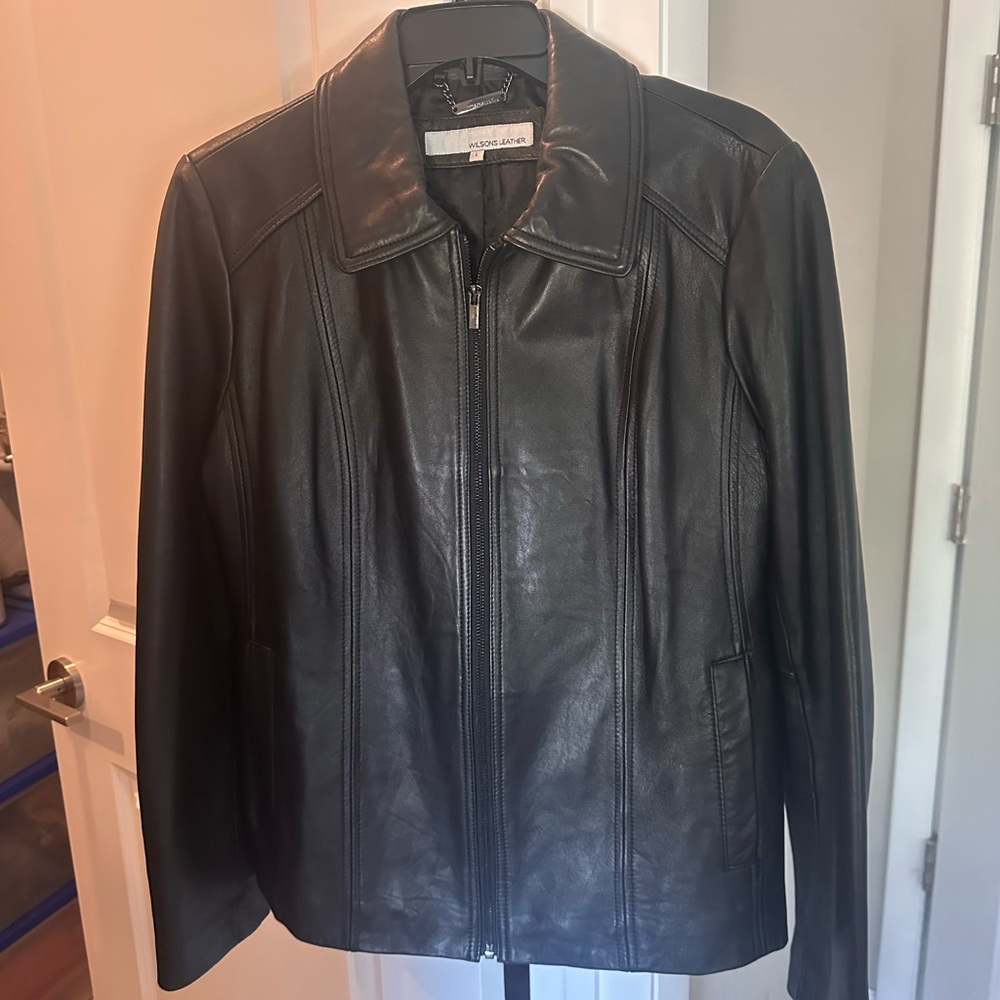 Wilsons Black Leather Jacket size L